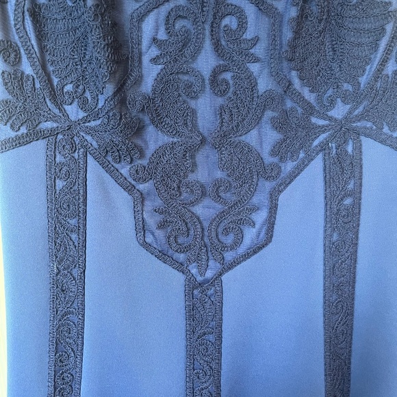 Tadashi Shoji Blue Lace A Line Fit and Flare Dress Size 10 - Picture 6 of 7